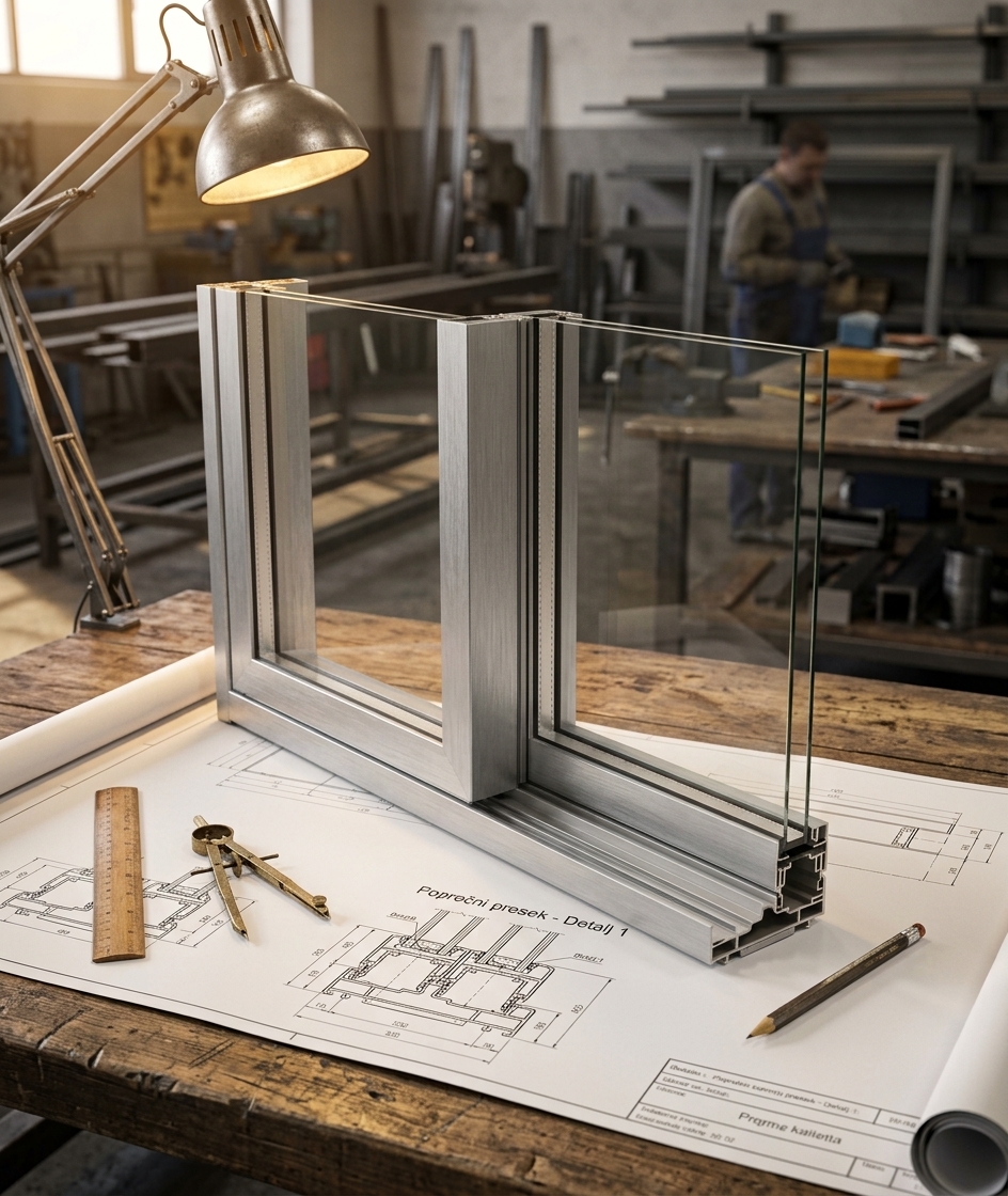 Coupe du profil Janisol Arte 2.0 porte - vue détaillée